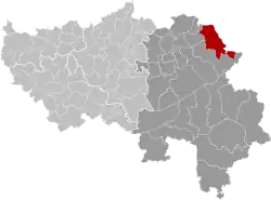 Location of Raeren in the province of Liège