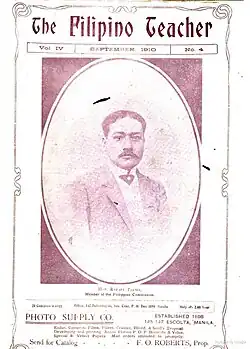 Palma as member of the Philippine Commission, from The Filipino Teacher dated September 1910