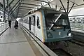 The Kualanamu Airport Rail Link at the new elevated platform of Medan Station