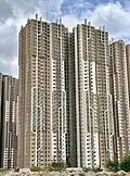 Residential high-rise building complex with multiple towers.