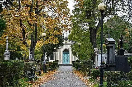 The Chapel of the Resurrection and the oldest part of the cemetery