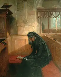 The Widow (1899) depicts a widow mourning
