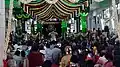 Main temple decorated during Maharshi's birthday celebrations