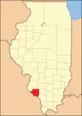 Randolph County in 1827, reduced to its existing borders