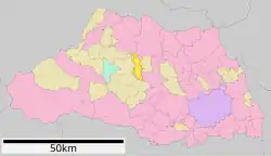 Location of Ranzan in Saitama Prefecture