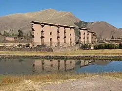 The Inca ruins in Raqch'i at the Willkanuta River in the Canchis Province are a common tourist attraction on the road between Cusco and Puno.