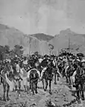 Ras Mengesha (left) on the march back (L'Illustrazione Italiana)
