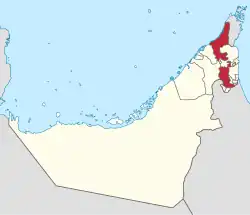 Location of Ras Al Khaimah in the UAE