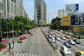 Ratchadaphisek Road at Asok junction, with Sukhumvit Road seen to the south