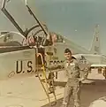 Ray Leopold pictured with a T-38.