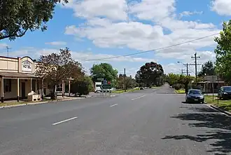 Raywood, with the Hotel on the left and the general store on the opposite right corner
