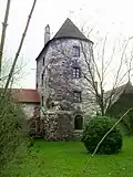 Reck or Hungerturm at Traismauer, D-shaped tower or bastion.
