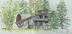 Aquarelle du refuge de Rosuel