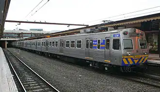 A newly refurbished Hitachi motor carriage 42M in operated by Connex in Connex livery at Platform 6 at Flinders Street station