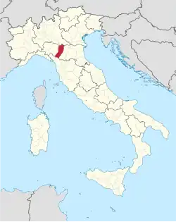 Location of the province of Reggio Emilia in Italy