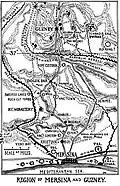 Metheny's map of the region, showing the area of the inscription.