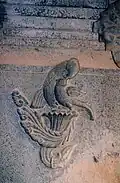 Parrot feeding nestling in frieze, Rameshwara Temple, Keladi, Shimoga District