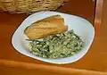 Scrambled eggs with Spanish oyster and bread