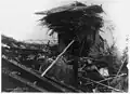 A house almost completely destroyed in the flood