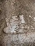 Faintly made out head, and crown of an Elamite figure's relief in Naqsh-e Rostam. The locals must have assumed the Elamite figures were those of the Persian epic hero Rostam