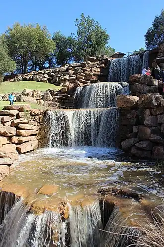 Artificial waterfall in Wichita Falls, Texas