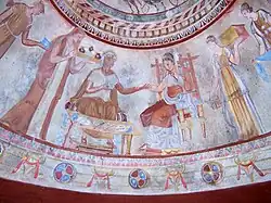Mural of the Thracian couple with border detail