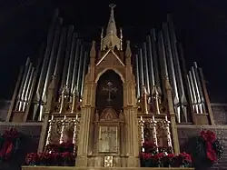 The reredos behind the altar