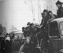 On January 26, 1956, the border gates were opened and the first Finnish troops returned to Porkkala
