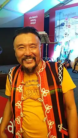 Closeup of Rewben Mashangva at Bangalore Literature Festival, 2016