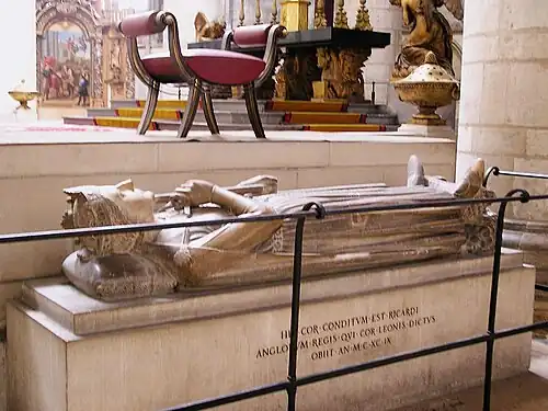 Tomb with the heart of Richard the Lionheart (died 1199)