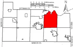 Location of Riley Township, Sandusky County, Ohio.