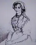 Alexander's drawing of Beatrice di Pian degli Ontani