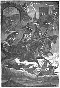 Rodenstein Castle is the scene of the Rodensteiner ghost legend (19th-century picture).