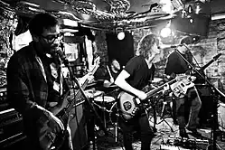 L to R: Alexandre, Charles, Vincent and Fred of Riverbeds performing in Montréal. (Copyright: Mathieu Coudé mathieucoude.com)