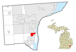 Location within Wayne County