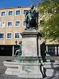 Heilbronn: Greater than life-sized bronze figure of Julius Robert von Mayer (1892)