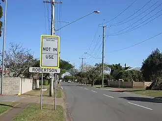 Robertson sign on Musgrave Road, 2018