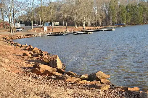 It is a 1,534-acre (621&nbsp;ha) reservoir in Spartanburg County, South Carolina, with 33 miles (53&nbsp;km) of shoreline.