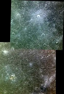 Exaggerated color mosaic showing most of Rodan and Abu Nuwas craters