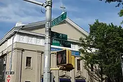 Street signs at the southeast corner of South 4th Street and Roebling Street in Williamsburg, Brooklyn.
