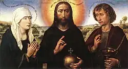 Rogier van der Weyden, Braque Triptych (central panel; c.&nbsp;1452) Musée du Louvre, Paris.[157][158]