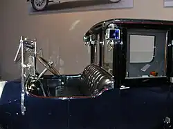 Driver's compartment in a 1920 Rolls-Royce Silver Ghost Town Car