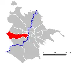Location of Municipio XII of Rome