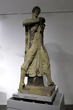 Etruscan statue of Leto holding the infant Apollo