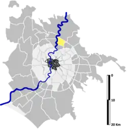 Position of the Zone within the Municipality of Rome.