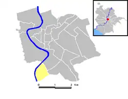 Position of the rione within the center of the city