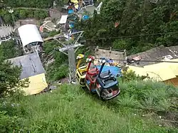 The ropeway/cable car is a tourist attraction in Mussoorie.