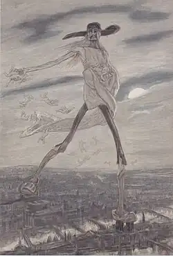 Satan Sowing Tares (1882) chromolithograph (30.4 x 21&nbsp;cm) Musèe Félicien Rops