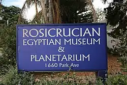 Rosicrucian Museum sign