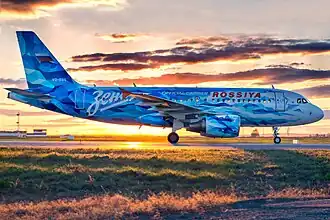 Rossiya Airlines Airbus A319 in Zenitolet livery